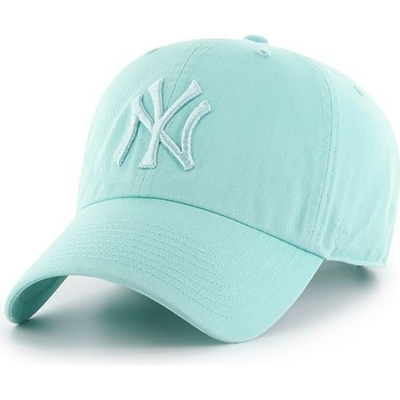 casquette-courbee-verte-claire-avec-logo-vert-clair-new-york-yankees-mlb-clean-up-47-brand