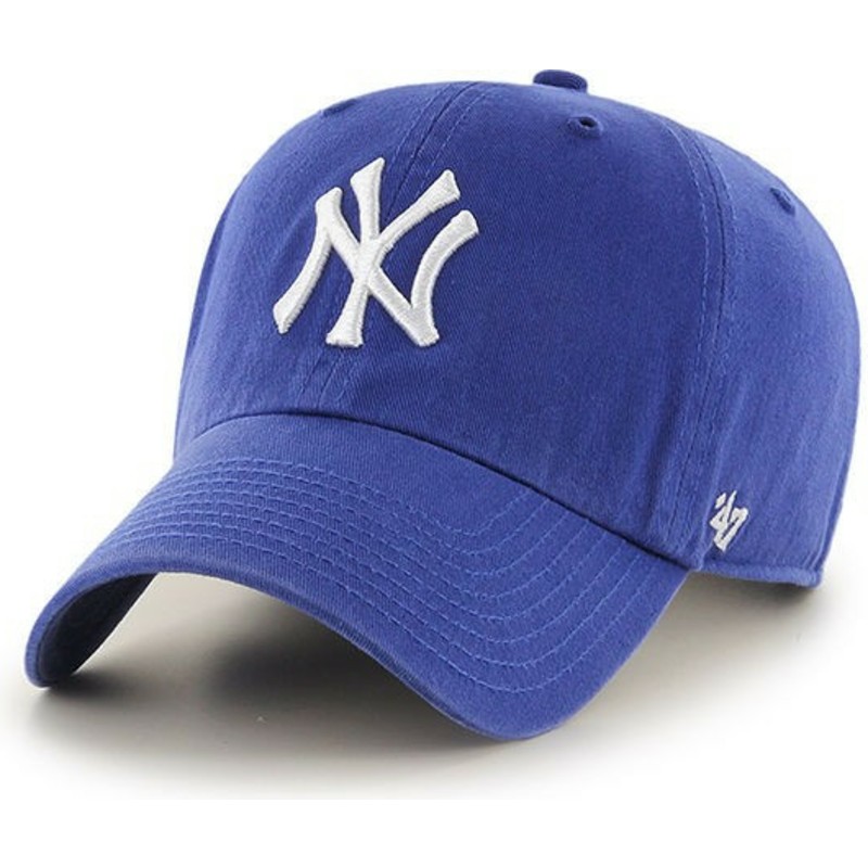 casquette-courbee-bleue-pour-enfant-new-york-yankees-mlb-clean-up-youth-47-brand