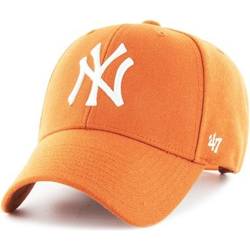 casquette-courbee-orange-snapback-new-york-yankees-mlb-mvp-47-brand