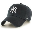 casquette-courbee-noire-avec-logo-argent-new-york-yankees-mlb-clean-up-metallic-47-brand