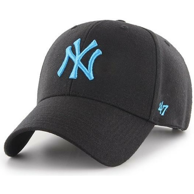 casquette-courbee-noire-snapback-avec-logo-bleu-new-york-yankees-mlb-mvp-47-brand