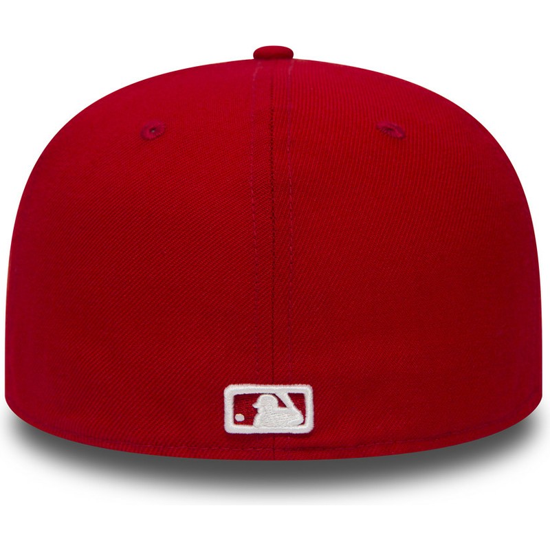 casquette-plate-rouge-ajustee-59fifty-essential-los-angeles-dodgers-mlb-new-era