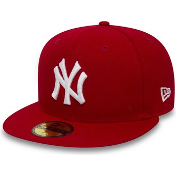 Casquette plate rouge ajustée 59FIFTY Essential New York Yankees MLB New Era