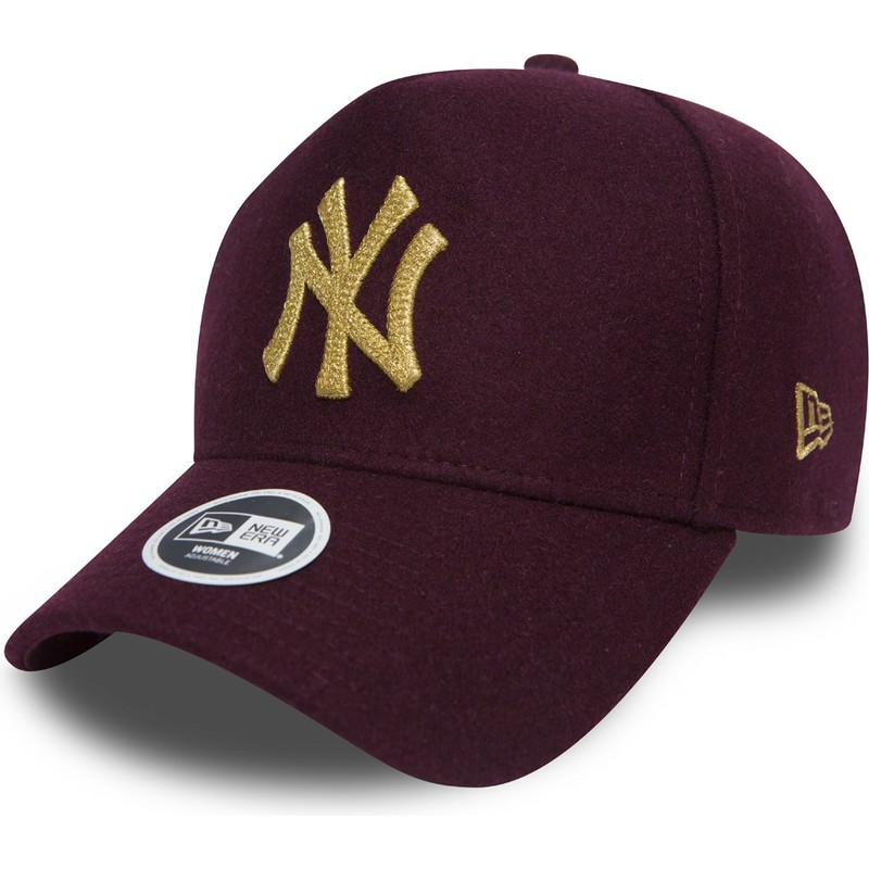 casquette-courbee-grenat-ajustable-9forty-melton-a-frame-new-york-yankees-mlb-new-era