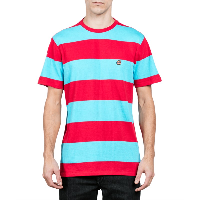 t-shirt-a-manche-courte-bleu-et-rouge-burger-dusty-aqua-volcom