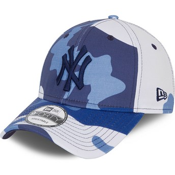 Casquette courbée camouflage bleue ajustable avec logo noir 9FORTY New York Yankees MLB New Era