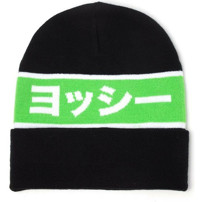 bonnet-noir-et-vert-yoshi-japanese-outline-super-mario-bros-difuzed