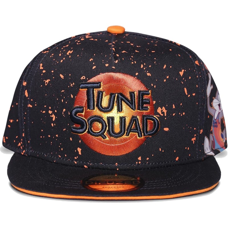 Casquette plate noire et orange 