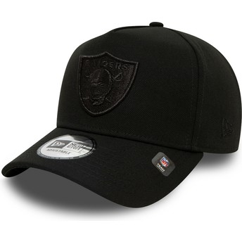 Casquette courbée noire snapback avec logo noir 9FORTY E Frame Las Vegas Raiders NFL New Era