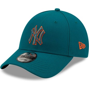 Casquette courbée bleue ajustable avec logo bleu et orange 9FORTY Pop Outline New York Yankees MLB New Era