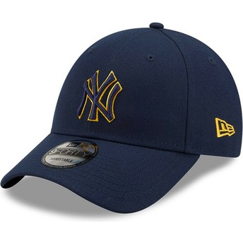 Casquette courbée bleue marine ajustable avec logo bleu et jaune 9FORTY Pop Outline New York Yankees MLB New Era