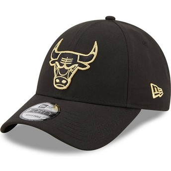 Casquette courbée noire snapback 9FORTY Black And Gold Chicago Bulls NBA New Era
