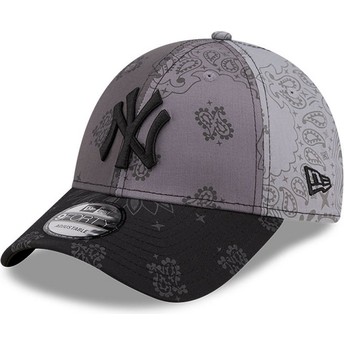 Casquette courbée grise ajustable 9FORTY Paisley Print New York Yankees MLB New Era