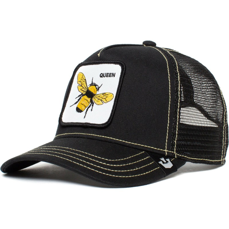 casquette-trucker-noire-abeille-queen-bee-goorin-bros
