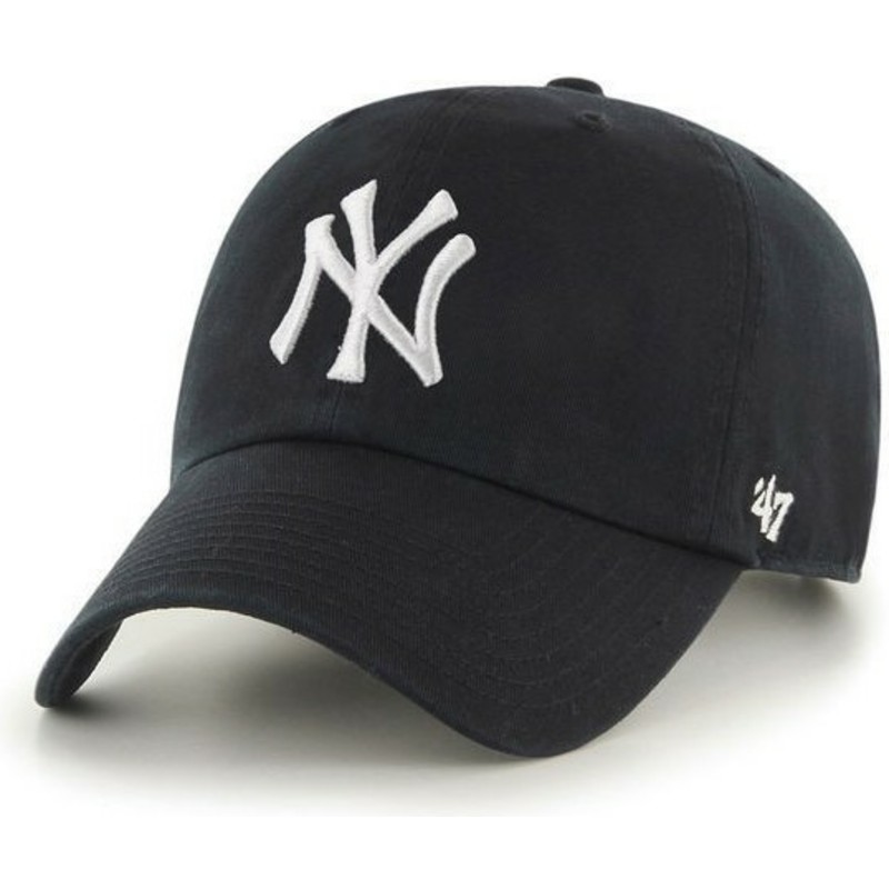 casquette-courbee-noire-new-york-yankees-mlb-clean-up-47-brand