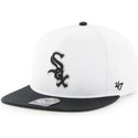 casquette-plate-blanche-snapback-unie-avec-logo-lateral-mlb-chicago-white-sox-47-brand
