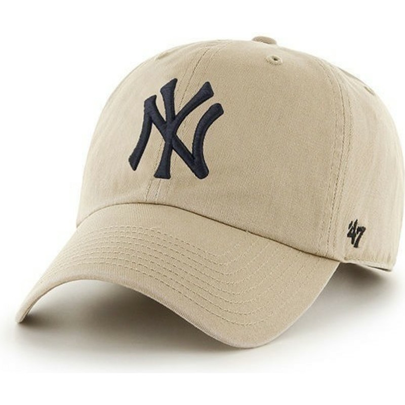 casquette-a-visiere-courbee-beige-avec-grand-logo-frontal-mlb-newyork-yankees-47-brand
