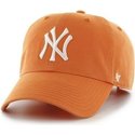 casquette-a-visiere-courbee-orange-avec-grand-logo-frontal-mlb-newyork-yankees-47-brand