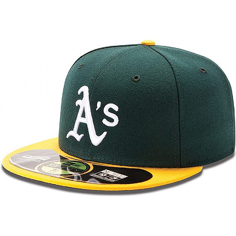 casquette-plate-verte-ajustee-59fifty-authentic-on-field-oakland-athletics-mlb-new-era